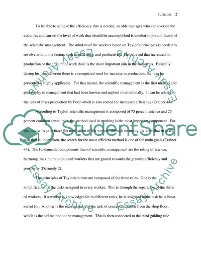 Frederick Taylors Scientific Management