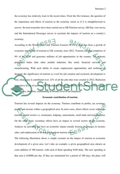 Economic Contribution of Tourism in the UK