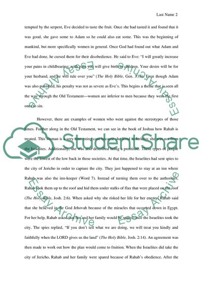 The Treatment of Women in the Old Testament