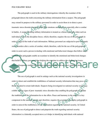 Polygraphs Roles in Detection Physically and Mentally on Suspects