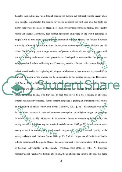 Jean Jacques Rousseau and Theodor Adorno in the Development of Social Thought