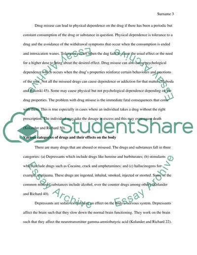 Effects of Drugs Misuse on the Human Anatomy and Physiology