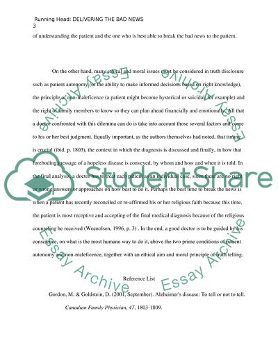 Work in the medical field. Should Dr be required to tell patients they have Alzheimers