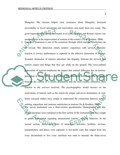 Mongolia Tourism Article