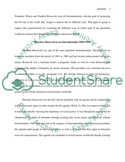 History of United States Presidents considered Internationalists