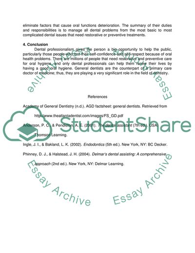 General Dentistry and the Dental Assistant