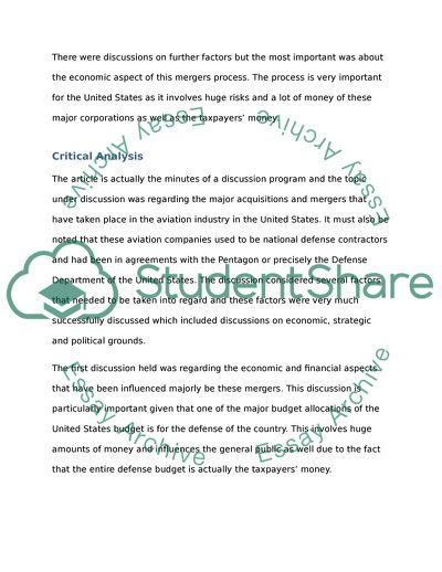 Boeing-McDonnell Douglas Merger