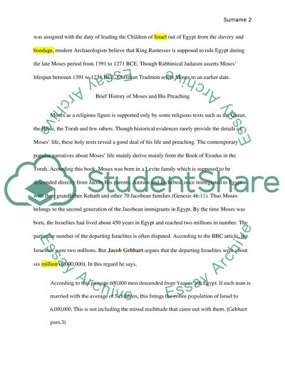 Life of Moses in the History of Israelites