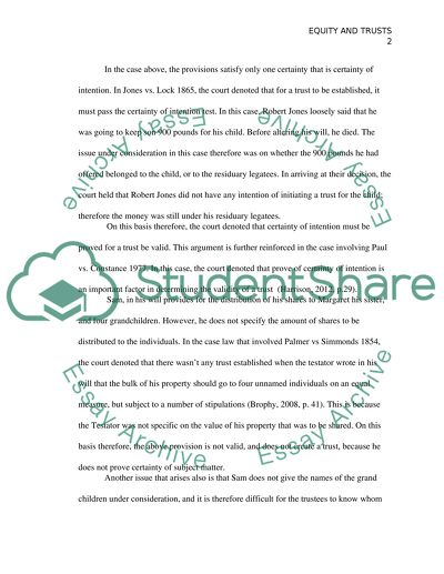 Equity, Trust, and Provisions