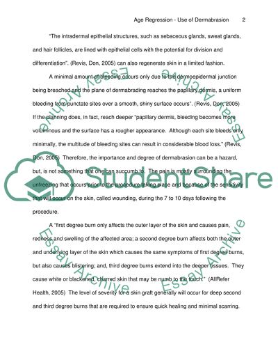 Age regression - use of dermabrasion
