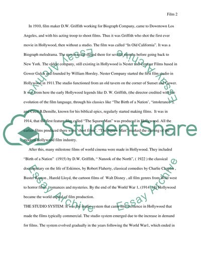 Hollywood Cinema as a Model of Commercial Cinema