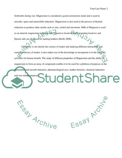 The Element Magnesium
