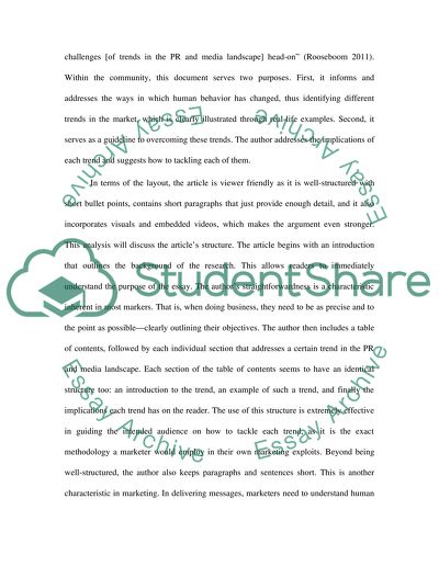 Advanced Writing in the Discipline - Communication in Marketing