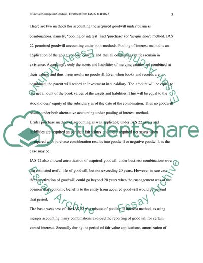 Effects of Changes in Goodwill Treatment