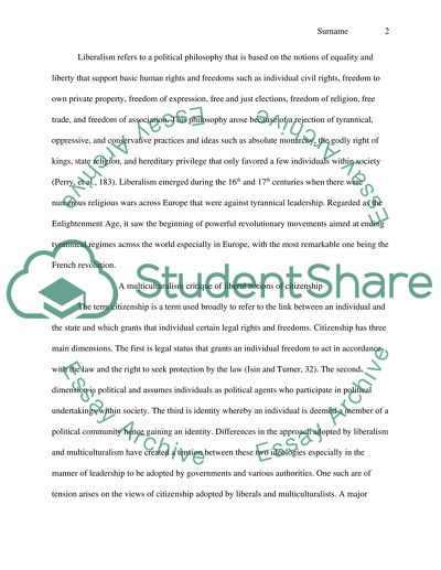 Multiculturalism versus Liberalism