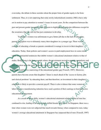 Gender Inequality: Compare Past to Present