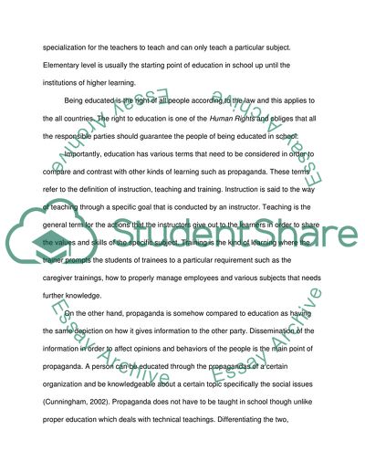 Education and Propaganda