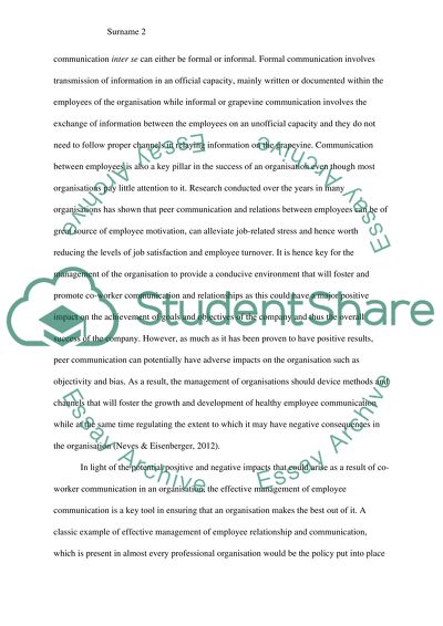 Effective Employee Communication (in perspective of Employee to Employee)