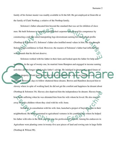 Slavery: Solomon Northups life