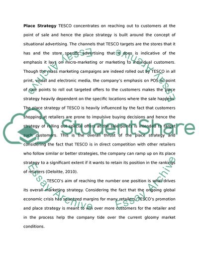 Discuss tescos promotional and place strategy