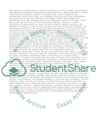 Nikes Strategic Management