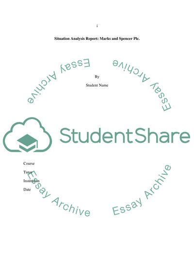 Marks and Spencer Plc Marketing Strategy