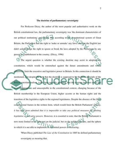 brexit and parliamentary sovereignty essay