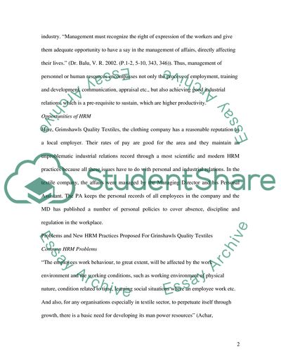 Case Study in Human resource management