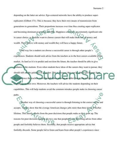 The Strategies of College Students for Chose of Successful Career Path