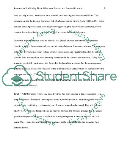 Positioning Firewall between Internal and External Domains