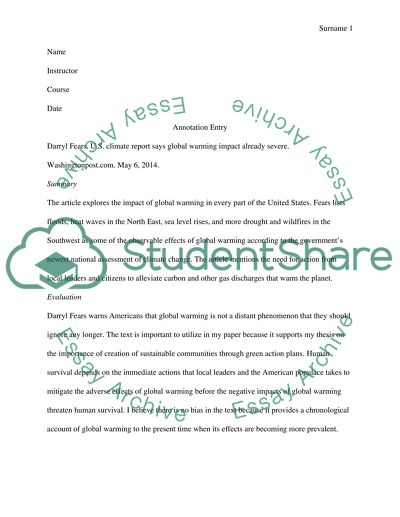 U.S. Climate Report Says Global Warming Impact Already Severe by Darryl Fears