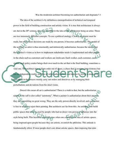 Was the Modernist Architect Becoming too Authoritarian and Dogmatic