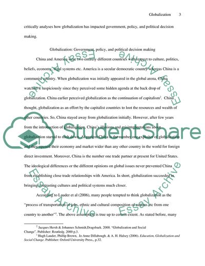 How Globalization Has Impacted Government, and Decision Making
