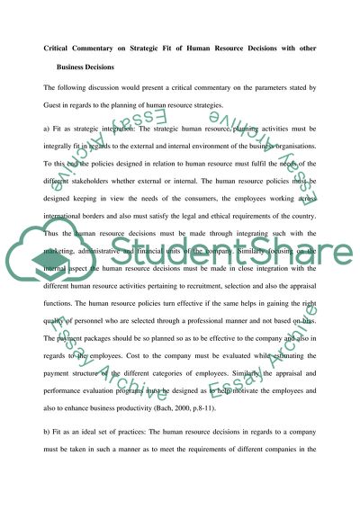 Critical Commentary on Guests Approach to HR Management