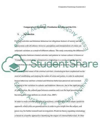 Comparative Criminology - Prostitution in China and the USA