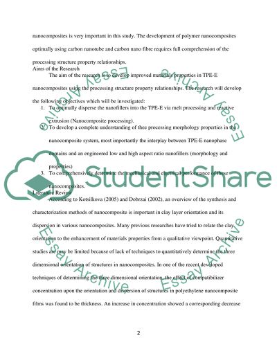 Processing-Structure-Property Relationships in (TPE-E) Nanocomposites