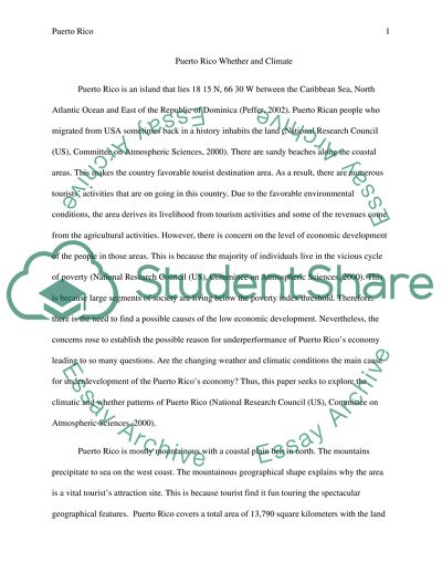 Puerto Rico: Whether and Climate