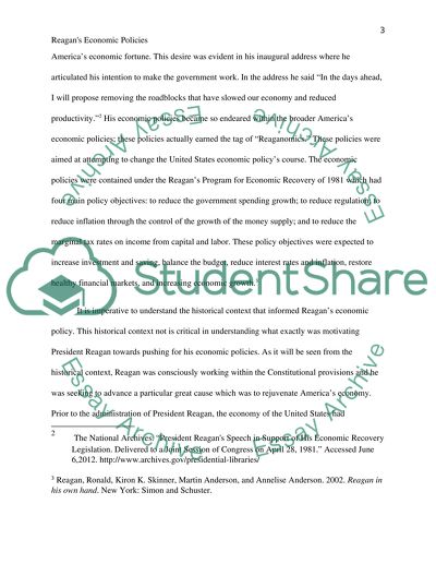 Reagans Economic Policies