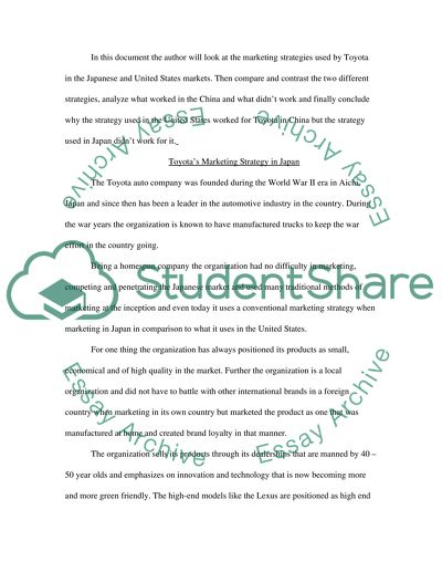 Toyotas Marketing Strategy in China