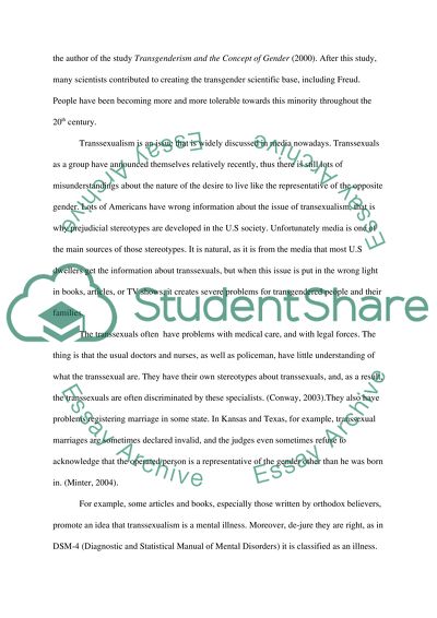 The Portrayal of Transsexualism in Media