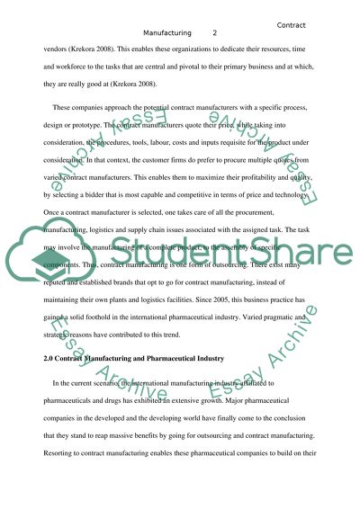 CONTRACT MANUFACTURING