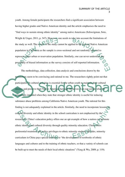 Identity Formation of American Indian Adolescents