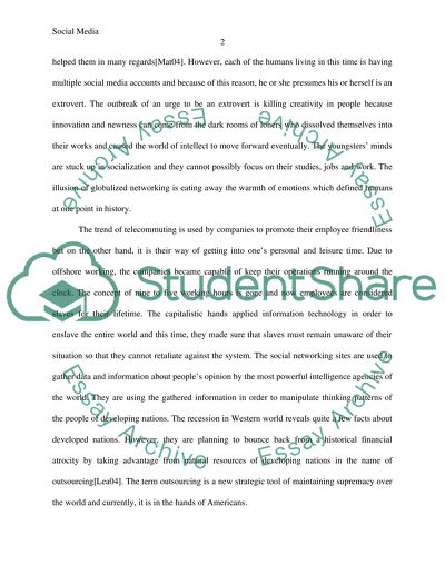 Social Media as a Greatest Potential Threat to Humanity