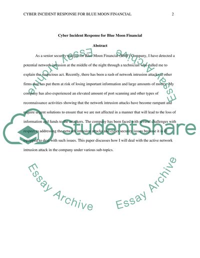 Cyber Incident Response for Blue Moon Financial