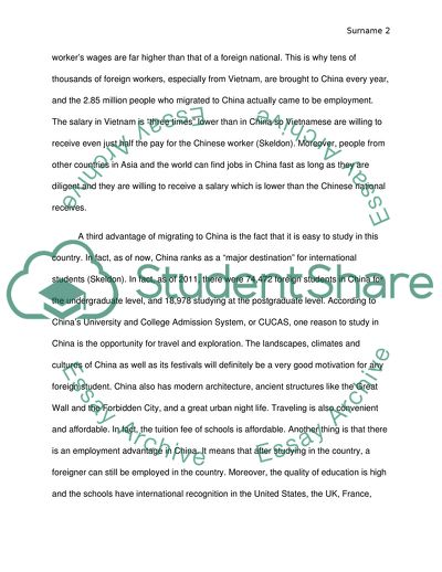 Advantages and Disadvantages of Migration to China