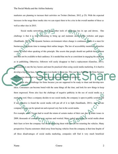 The Effect of Social Media Usage in the Airline Industry