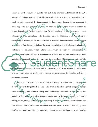 Harvard Business School Case Study 2: Water