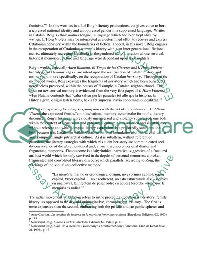 Catalonian Nationalism and Feminism