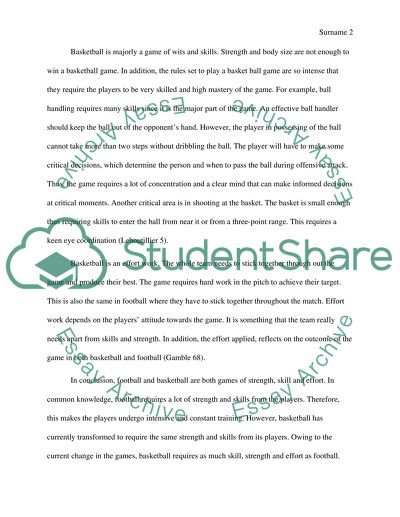 Basketball requires as much skill, strength and effort as football