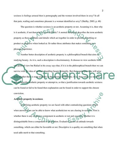 Is Sexiness an Aesthetic Property